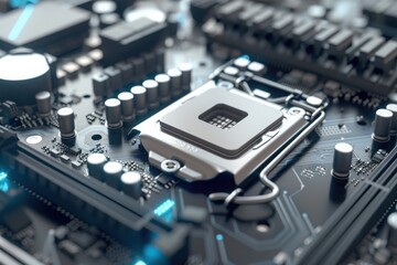 Close-up of advanced Core i9 chip used in high-performance computing systems.