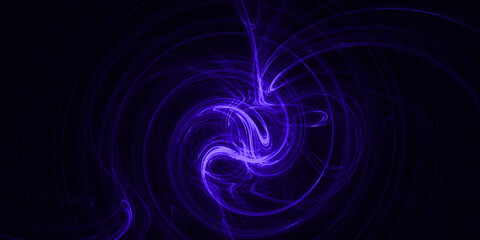 the black background with an abstract pattern resembles a spiral galaxy with twisting lights