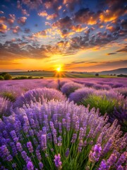 lavender field at sunrise