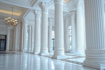Fototapeta premium Palace interior background columns hall