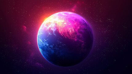 Obraz premium Vibrant Earth in Space.