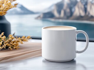 Hikers celebrate completion of Angels Landing trail in Utah while enjoying coffee in a modern ocean-side kitchen
