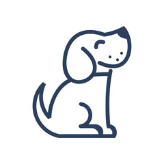 cute line art dog logo
