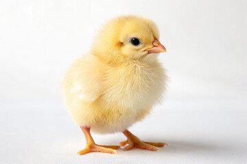 Obraz premium Adorable baby chick. A baby chick over a white background
