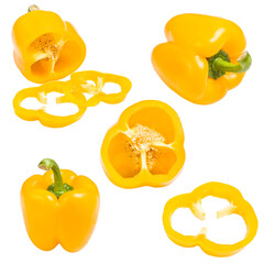 Set of yellow bell peppers