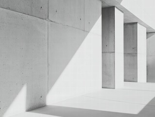 Obraz premium Modern interiors minimal light grey concrete walls and creative concepts