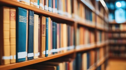 Cozy library shelf filled with colorful books in quiet reading space International Public Domain Day
