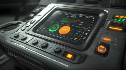 Close-Up of a Digital Automation Interface and Control Panel