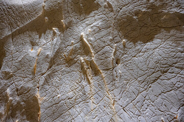 Interior of the large hall of old Karain cave, hidden in Mediterranean region. Confirms human...