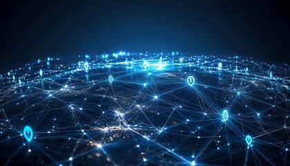 A futuristic 3D rendering of social network technologies