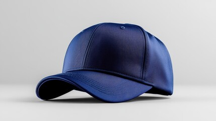 Blue snapback cap mockup showcasing a stylish front view on a neutral background suitable for promotional designs