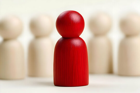 Red Wooden Figure Illustration