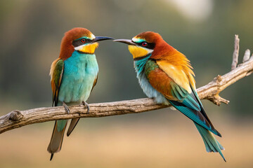 Fototapeta premium Photo of couple of birds - focus in the first plane -