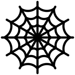 Spider Web Outline Icon, Black And White Outline Icon Symbol