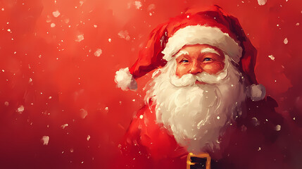 Santa clause on the red background. Zephyrous. Illustration