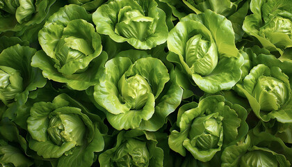 vibrant green butter lettuce leaves