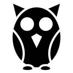 Owl Glyph Icon, Black And White Glyph Icon Symbol