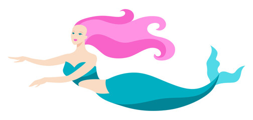 Beautiful fairy tale mermaid. Image of underwater wonder or fabulous creation.