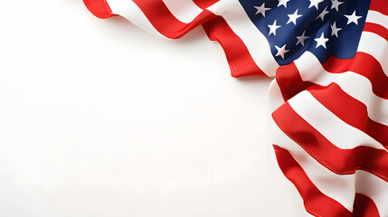 A header footer illustration of United States Patriotic background in flag colors with a blank white space