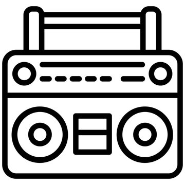 recommend clip art: Radio Tape Outline Icon, Black And White Outline Icon Symbol