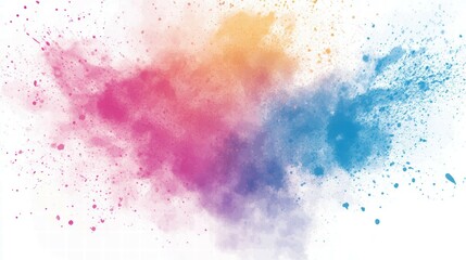 Obraz premium Colorful Abstract Ink Splashes on White Background for Creative Design