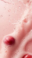 Fototapeta premium a close up of a person's face with water droplets on it