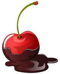 Cartoon Chocolate Covered Cherry Vector Art Isolated Graphic