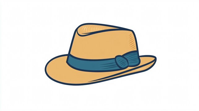 recommend clip art: Stylish Fedora Hat Line Icon Vector Illustration for Fashion Designs