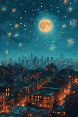 Obraz premium Fireworks background image