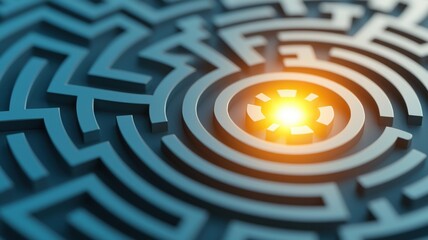 Intricate maze with a glowing center point.