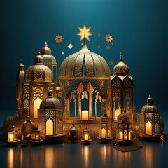 Obraz premium eid mubarak greeting card