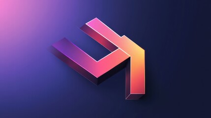 Abstract 3D Gradient Arrow Design:  Futuristic, Digital Art
