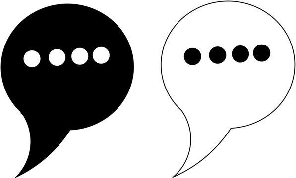 speech bubble stration in black and white