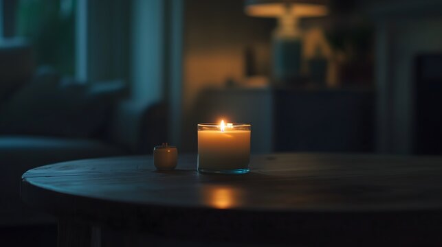 Dark room with faint emergency exit sign glow during power blackout, capturing sudden disruption and eerie stillness with scattered objects faintly visible in dim light.