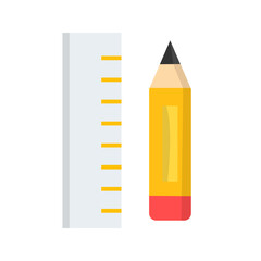 Pencil & Ruler Vector Icon