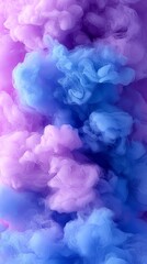 Obraz premium a blue and pink cloud of smoke on a pink and blue background