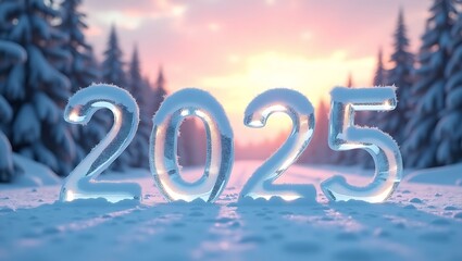 Welcome 2025: A Stunning Winter Wonderland Backdrop