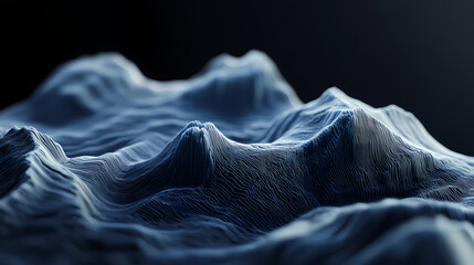 Cold blue air currents on a dark background 3d illustration. Zephyrous. Illustration