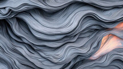 Obraz premium Abstract Gray and Orange Wave Pattern Swirling Layers Textured Background