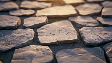 Rustic Stone Pavement Texture Natural Grey Cobblestone Background