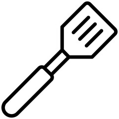 Spatula Outline Icon, Black And White Outline Icon Symbol