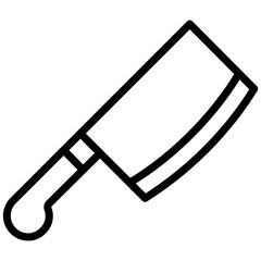 Butcher Knife Outline Icon, Black And White Outline Icon Symbol