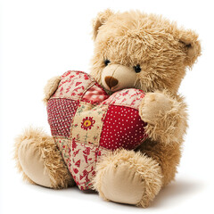 teddy bear, teddy-bear, valentine, valentine heart on white background