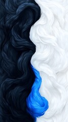 Obraz premium A black and white and blue abstract background with wavy lines