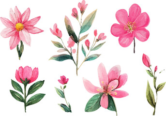 seamless pattern with pink flowers