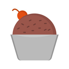Chocolate Cupcake Vector Icon