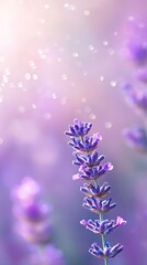 Fototapeta premium A close up of a lavender flower with water droplets on it