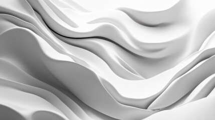 Obraz premium Abstract White Waves: A Study in Smooth, Curving Forms