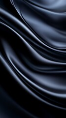 Obraz premium A dark blue satin background with folds and folds