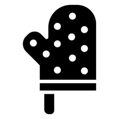 Oven Glove Glyph Icon, Black And White Glyph Icon Symbol